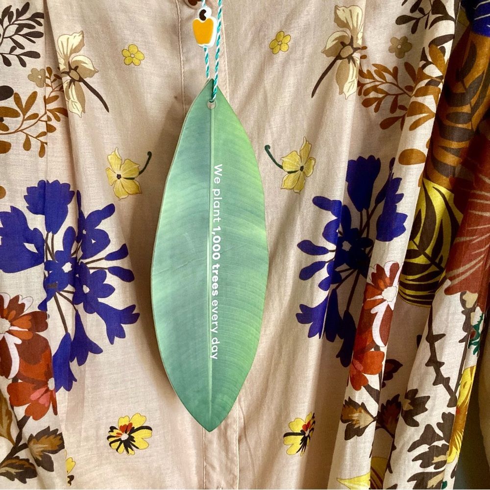 NEW FARM Rio Beauty Bouquet Pink Puff Sleeve Mini Dress Floral Button Size L - Picture 16 of 16